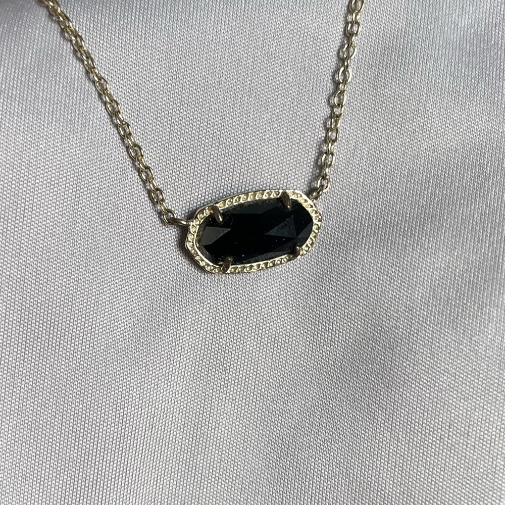 Kendra Scott Elisa Gold Pendant Necklace “Black Opal”